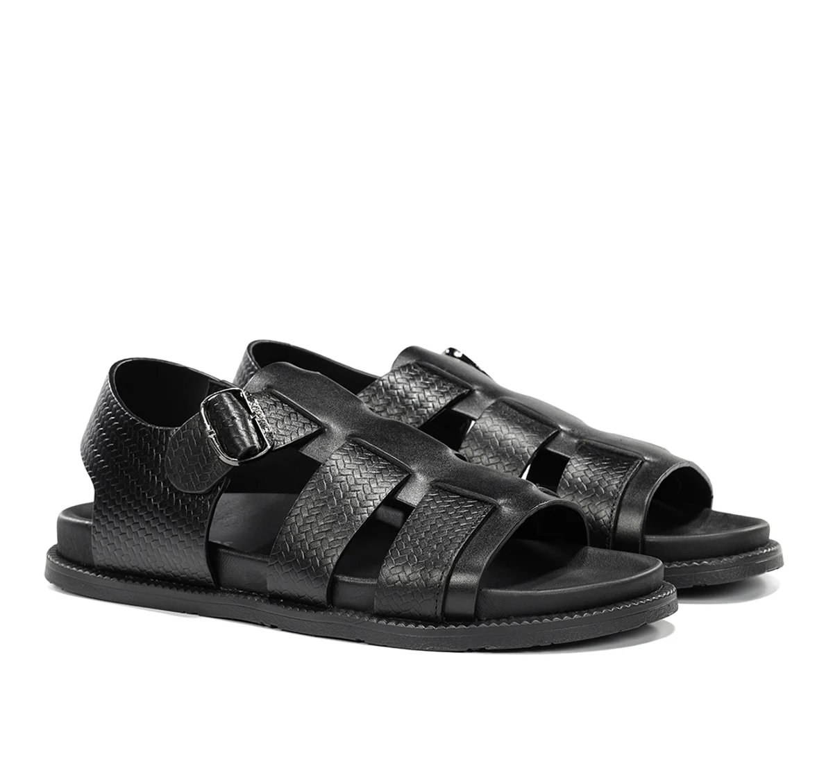 BARI F2449 Schwarze Sandale - Image 2
