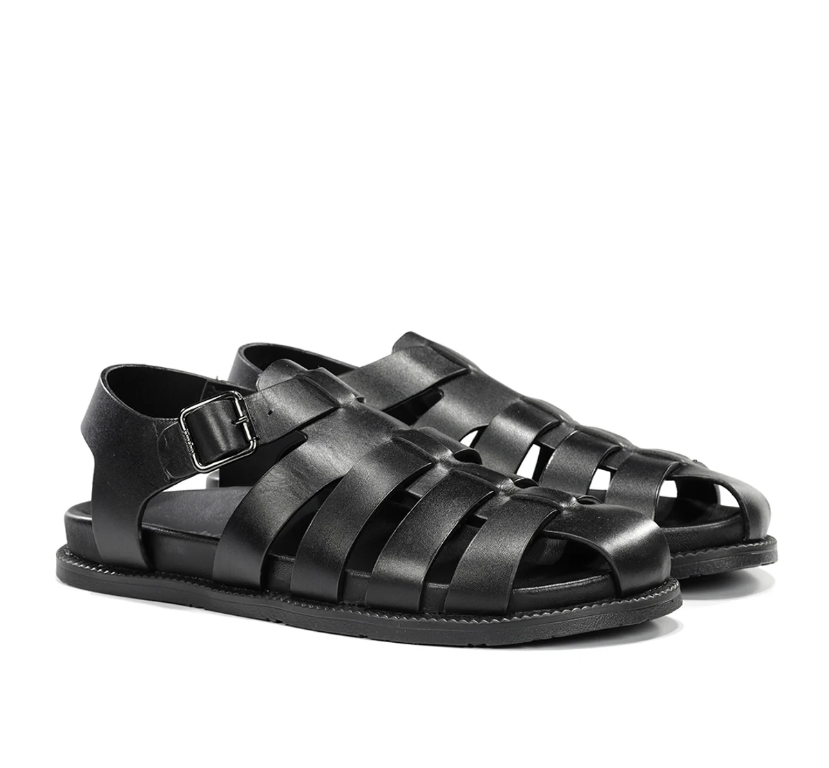 BARI F2450 Schwarze Sandale - Image 2