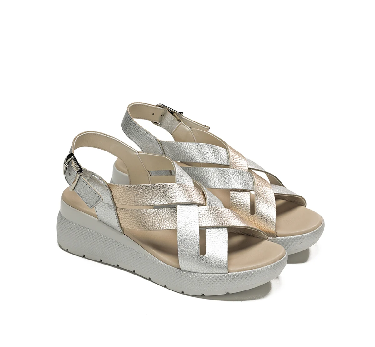 EVER D9316 Silberne Sandale - Image 4