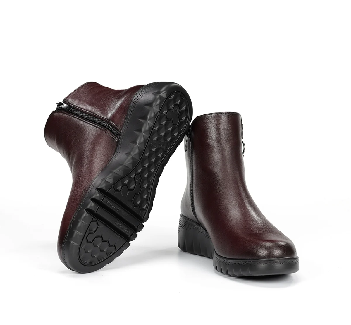 LIVE F2100 Burgunderfarbe Stiefeletten - Image 4