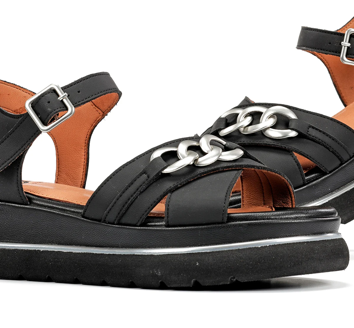 NIKA D9527 Schwarze Sandale - Image 7