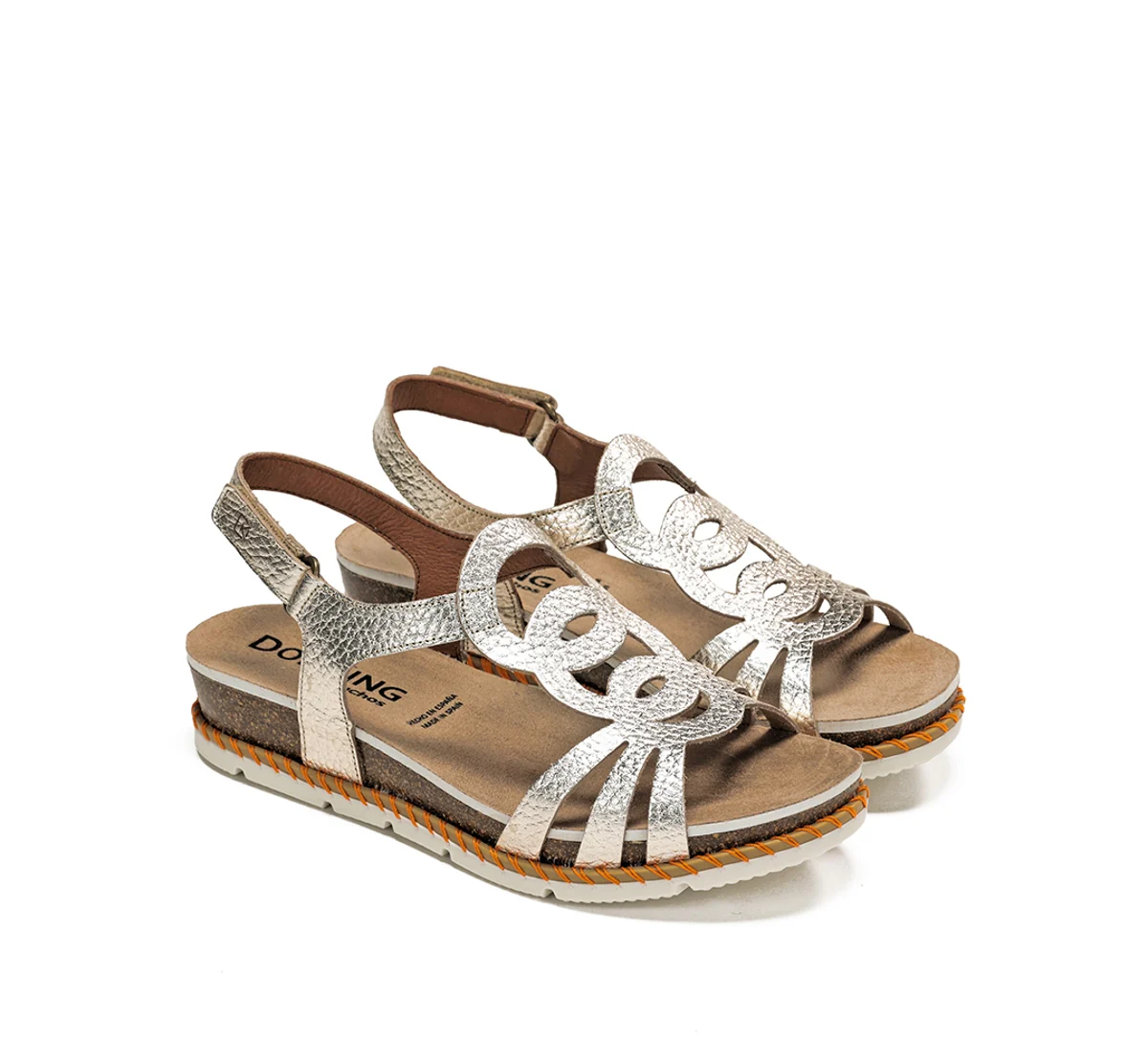 SPORT D9322 Goldener Sandale - Image 4