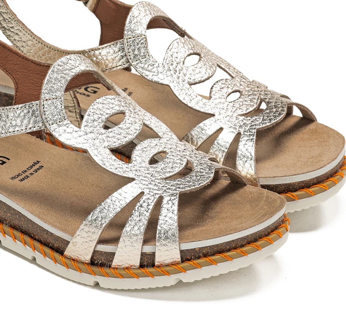 SPORT D9322 Goldener Sandale - Image 6