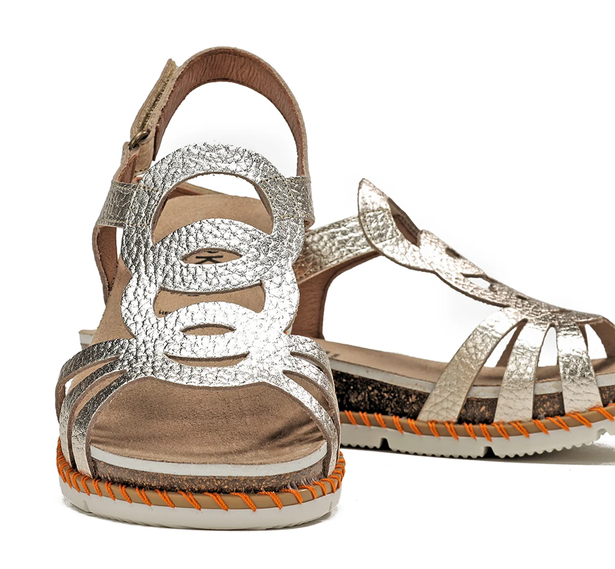 SPORT D9322 Goldener Sandale - Image 7
