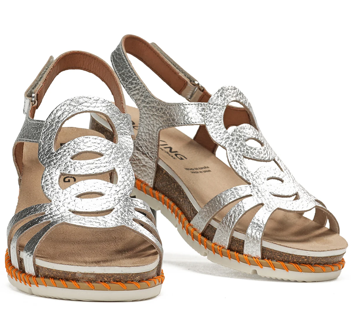 SPORT D9322 Silberne Sandale - Image 7